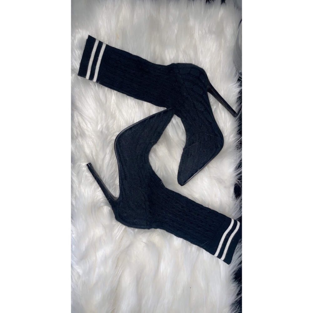 Black high heel boots